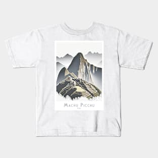 Machu Picchu Peru Minimalist Vintage Travel Poster Kids T-Shirt